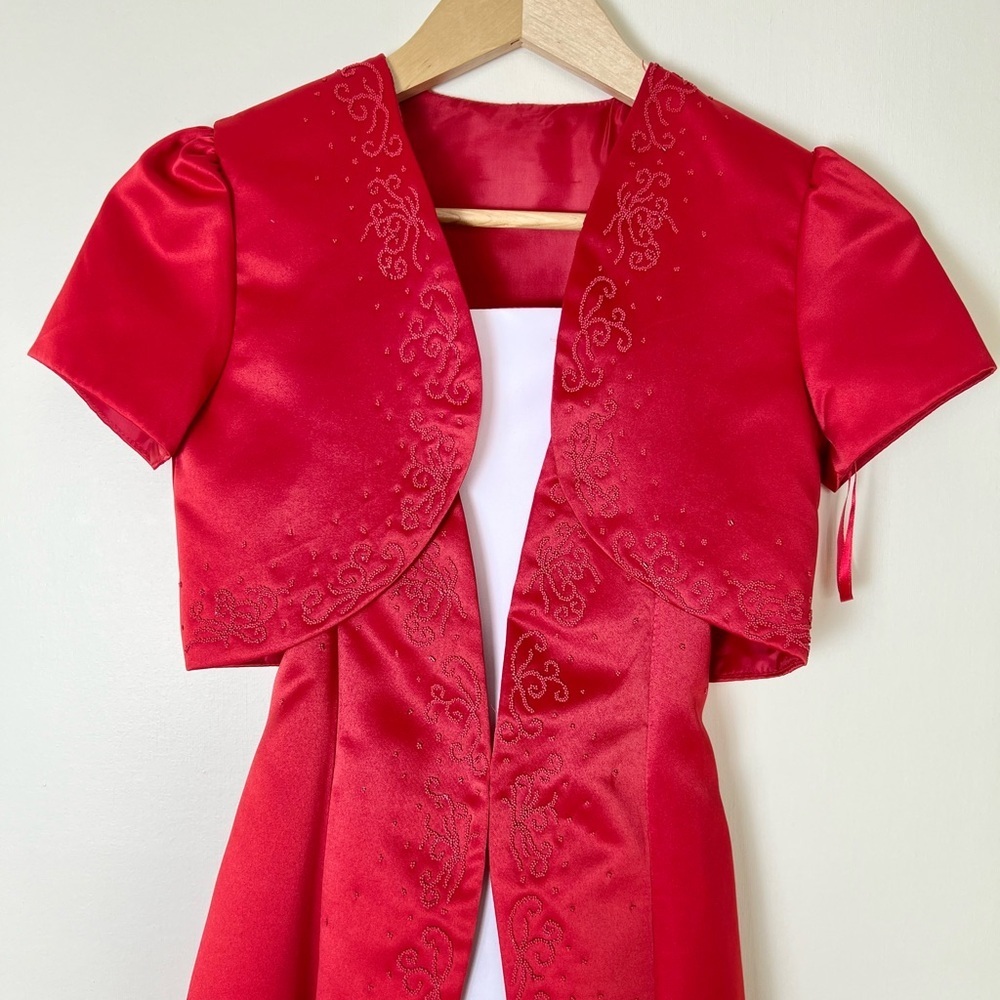 Angels New York Kids Girls Gown Sze 12 Red Formal
Dress Ocassion Holiday Festive - Picture 8 of 17